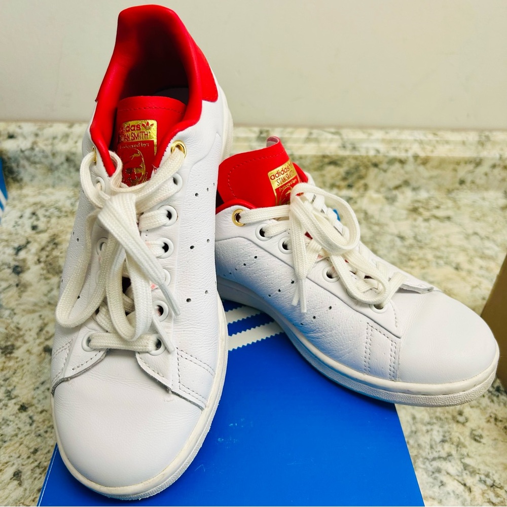 adidas FU9631 Stan Smith White Sneakers with Red M5.5/W7